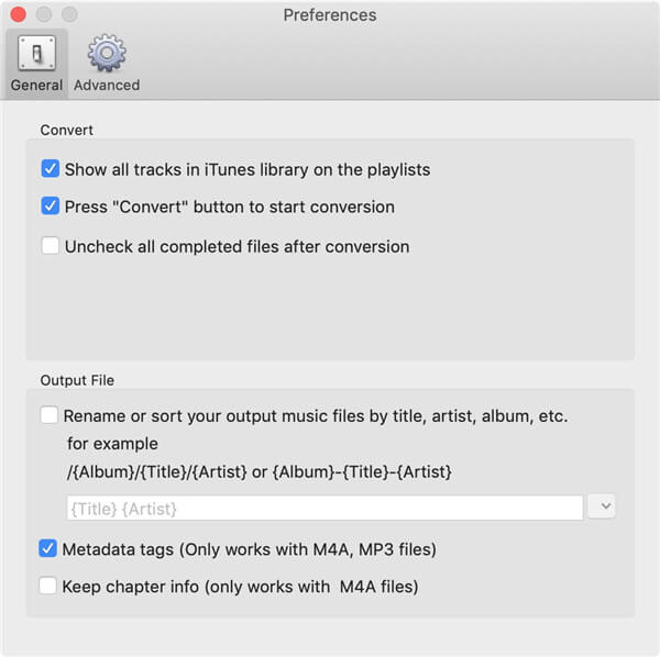 options preferences