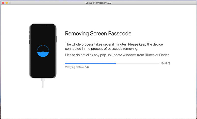 手順3.iPhoneから画面パスコードの削除を開始します。