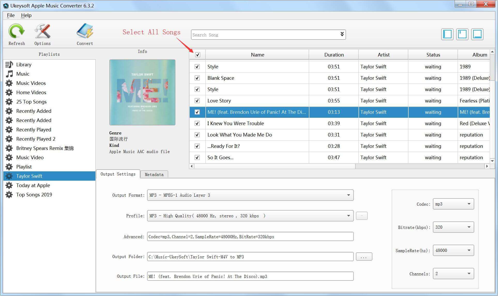select apple music songs and iTunes audios