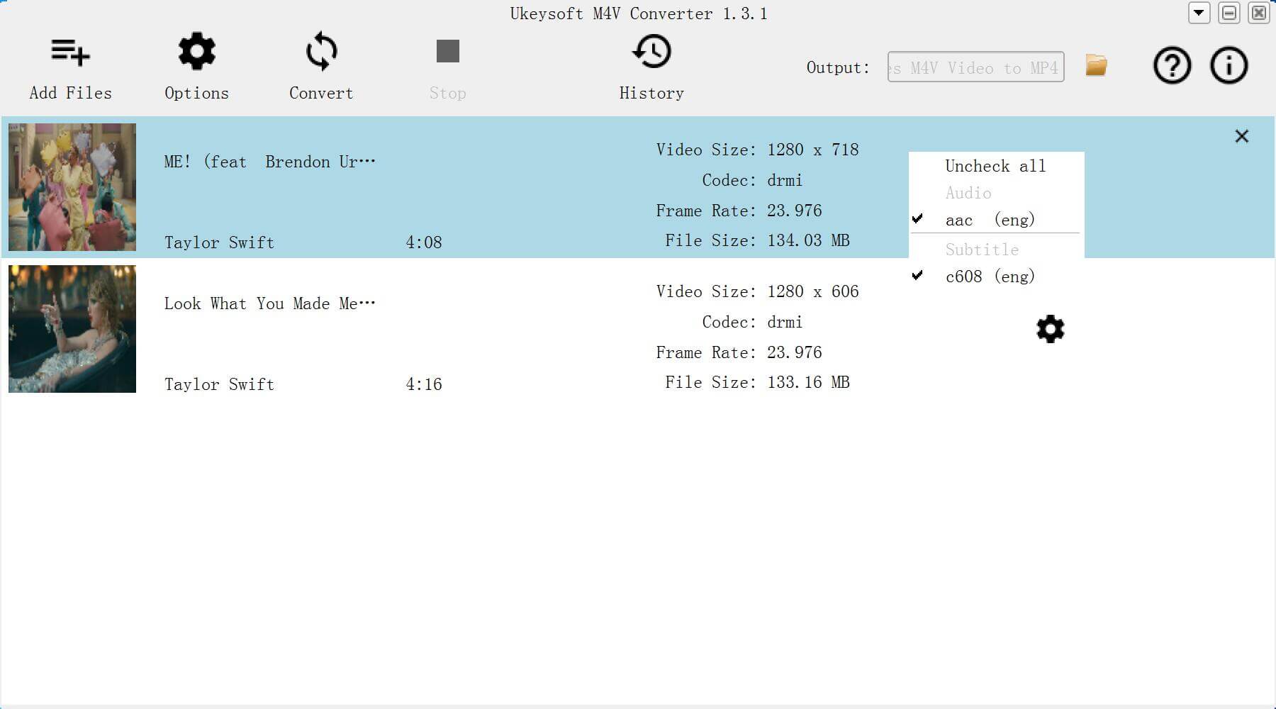 Convert iTunes M4V files to MP4