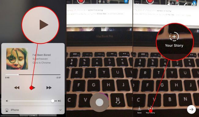add spotify music to Instagram stories via Instagram app