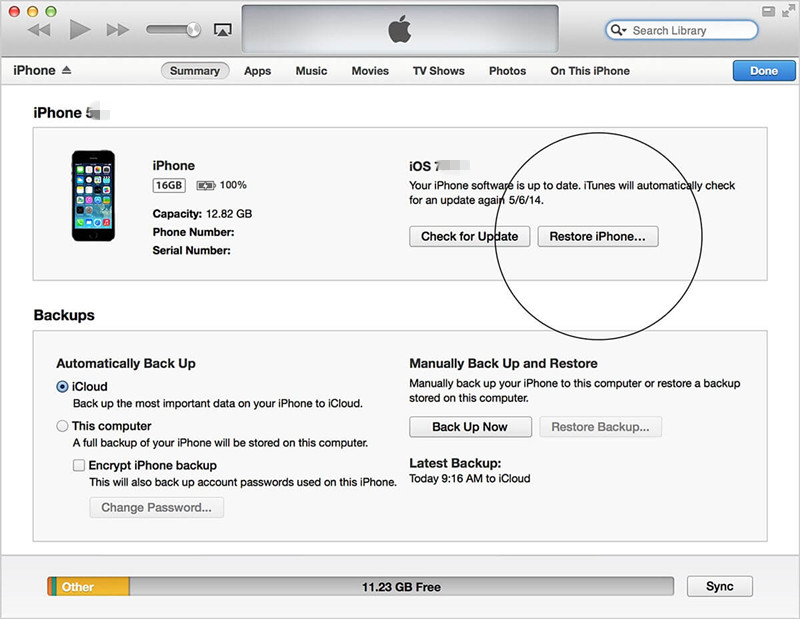 restore broken screeniPhone via iTunes restore