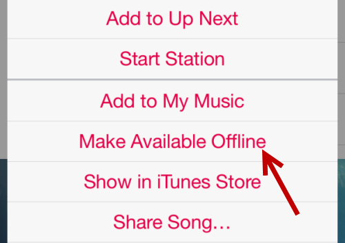 make available offline on iphone